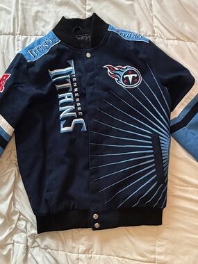 NFL Navy and Light Blue Tennessee Titans Letterman Jacket